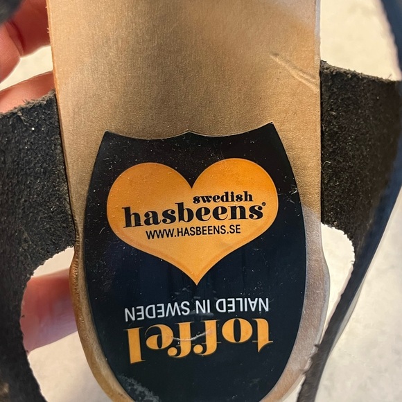 Swedish Hasbeens Black Leather Mules - Picture 4 of 7